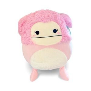 Squishmallows NWT ~ “Brian” Candy Pink, White face and Belly, Fuzzy Pink Mane